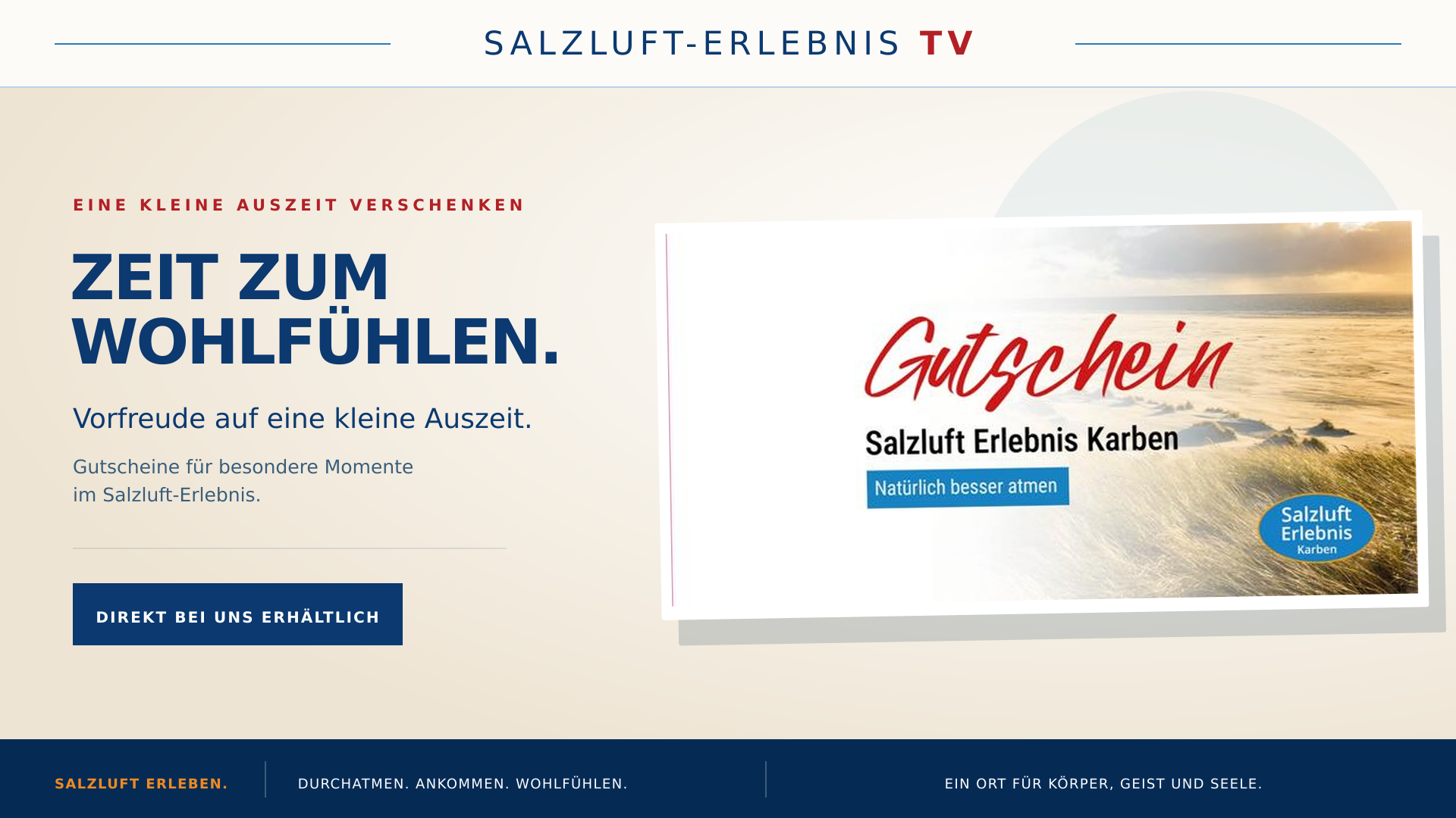 Gutscheine für eine kleine Auszeit im Salzluft-Erlebnis